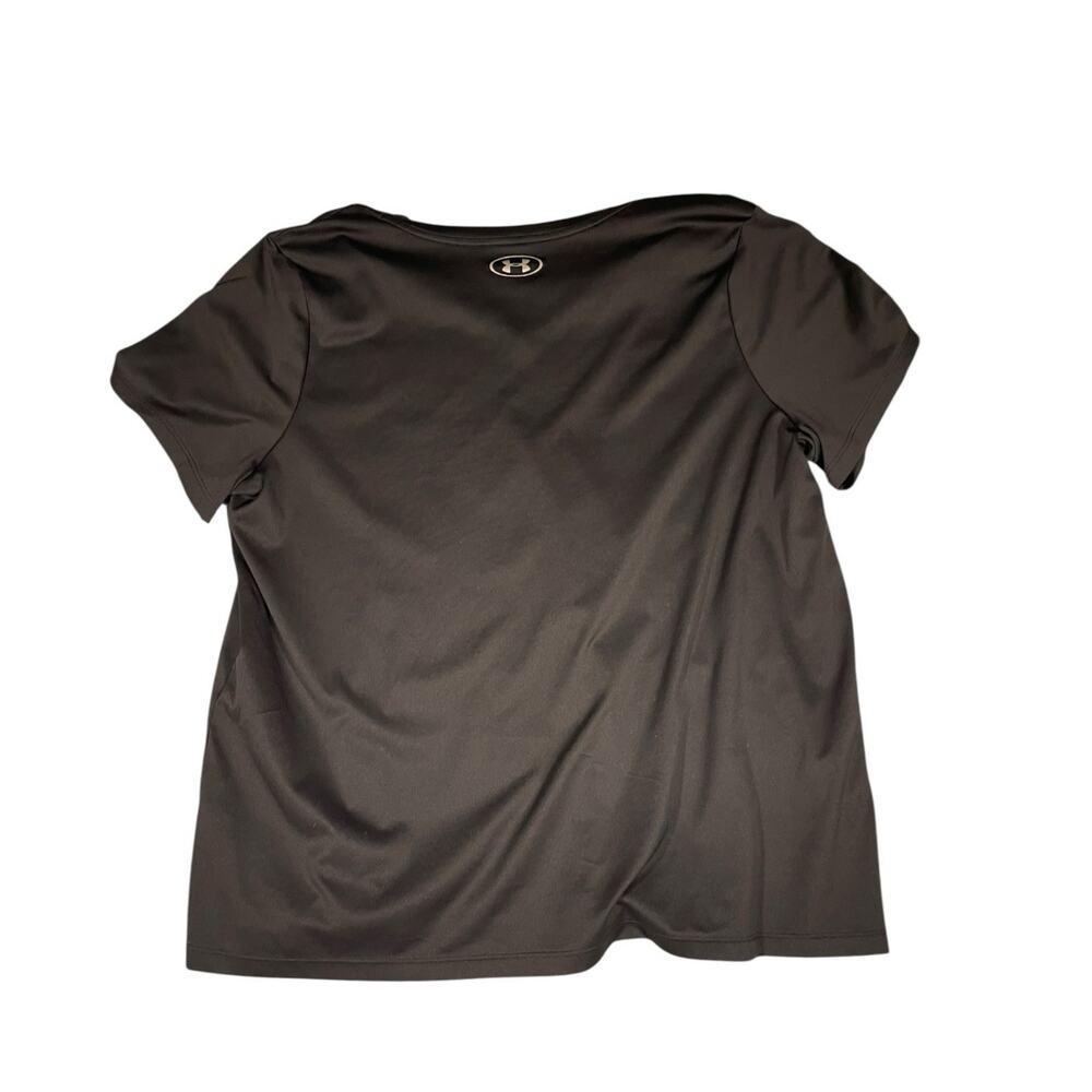 Under Armour Women’s Black V-Neck Athletic T-Shirt Short Sleeve Size 2XL - Picture 3 of 3
